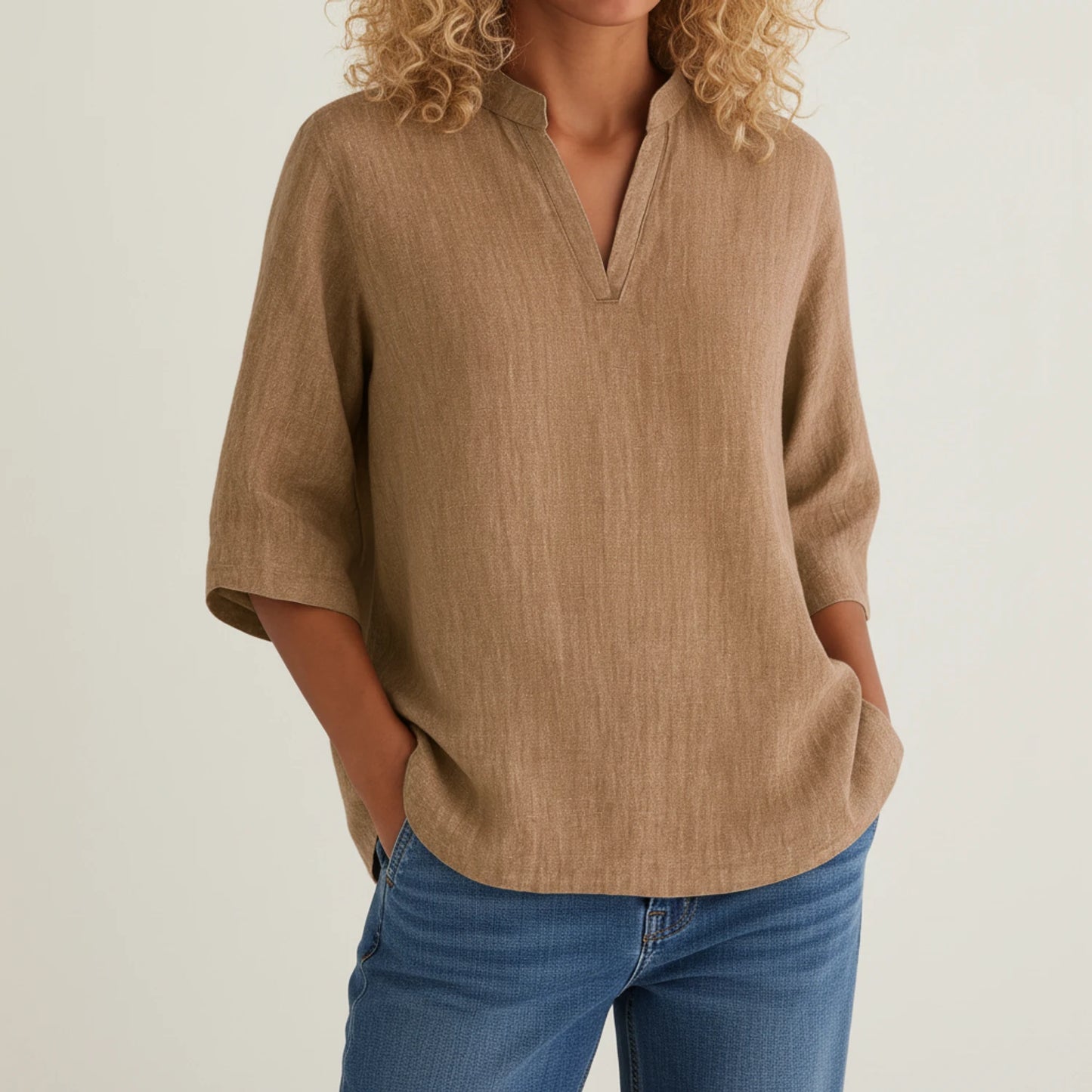 Women's Relaxed Fit 3/4 Sleeve Blouse