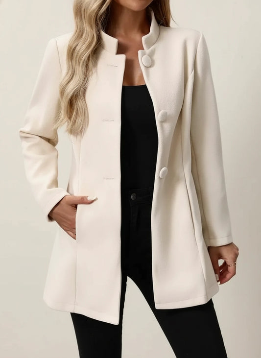 Women's Mandarin Collar A-Line Jacket