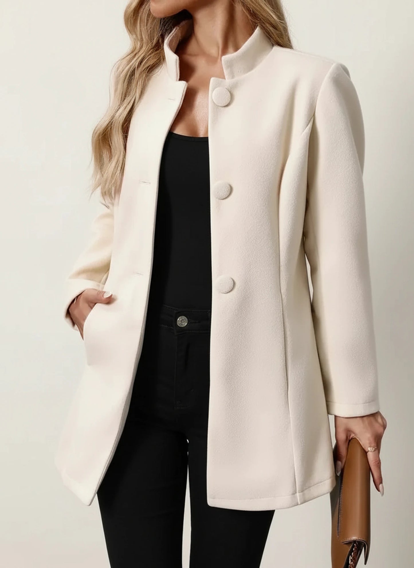Women's Mandarin Collar A-Line Jacket