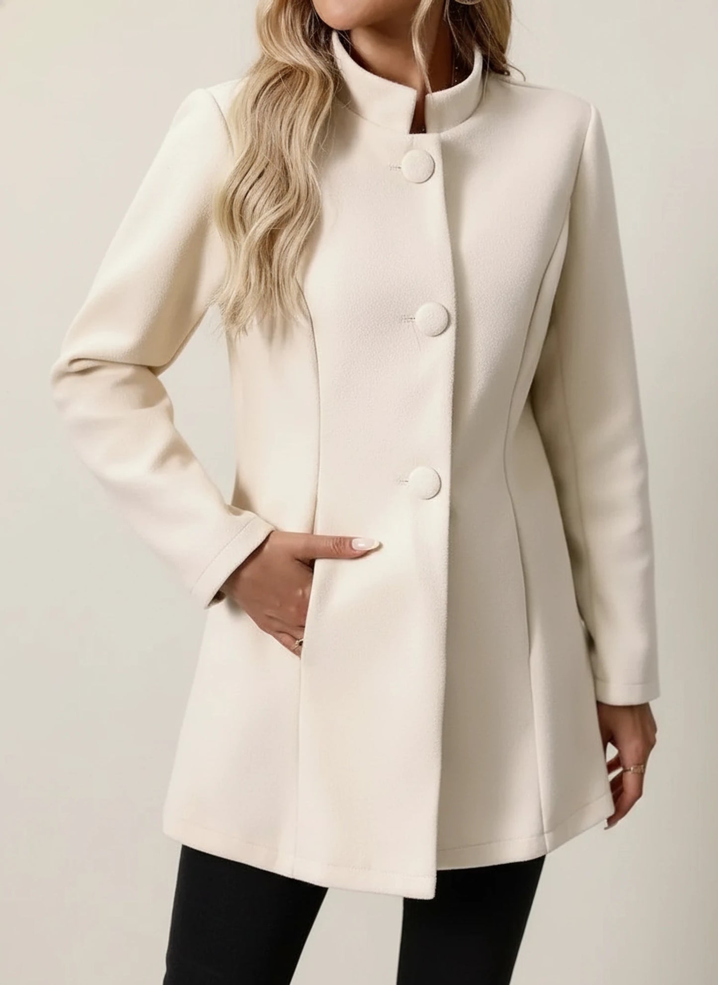 Women's Mandarin Collar A-Line Jacket