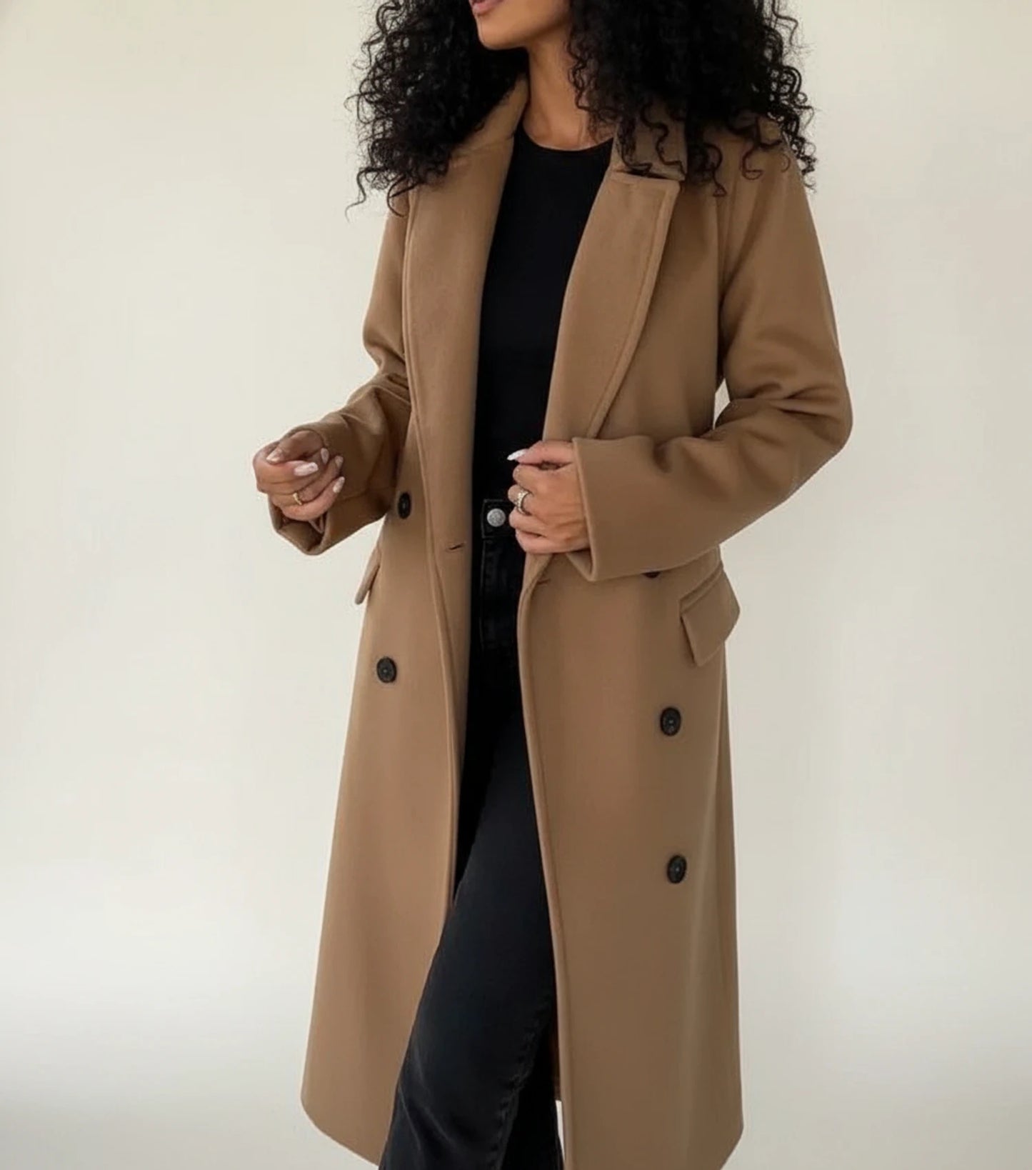 Women's Belted Midi Winter Overcoat