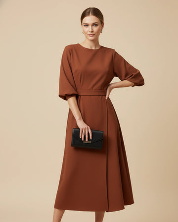 brown wrap midi dress Never Fully Dressed satin wrap midaxi dress in chocolate brown