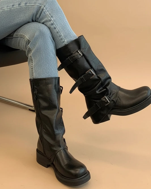 Women's Mid-Calf Buckle Boots