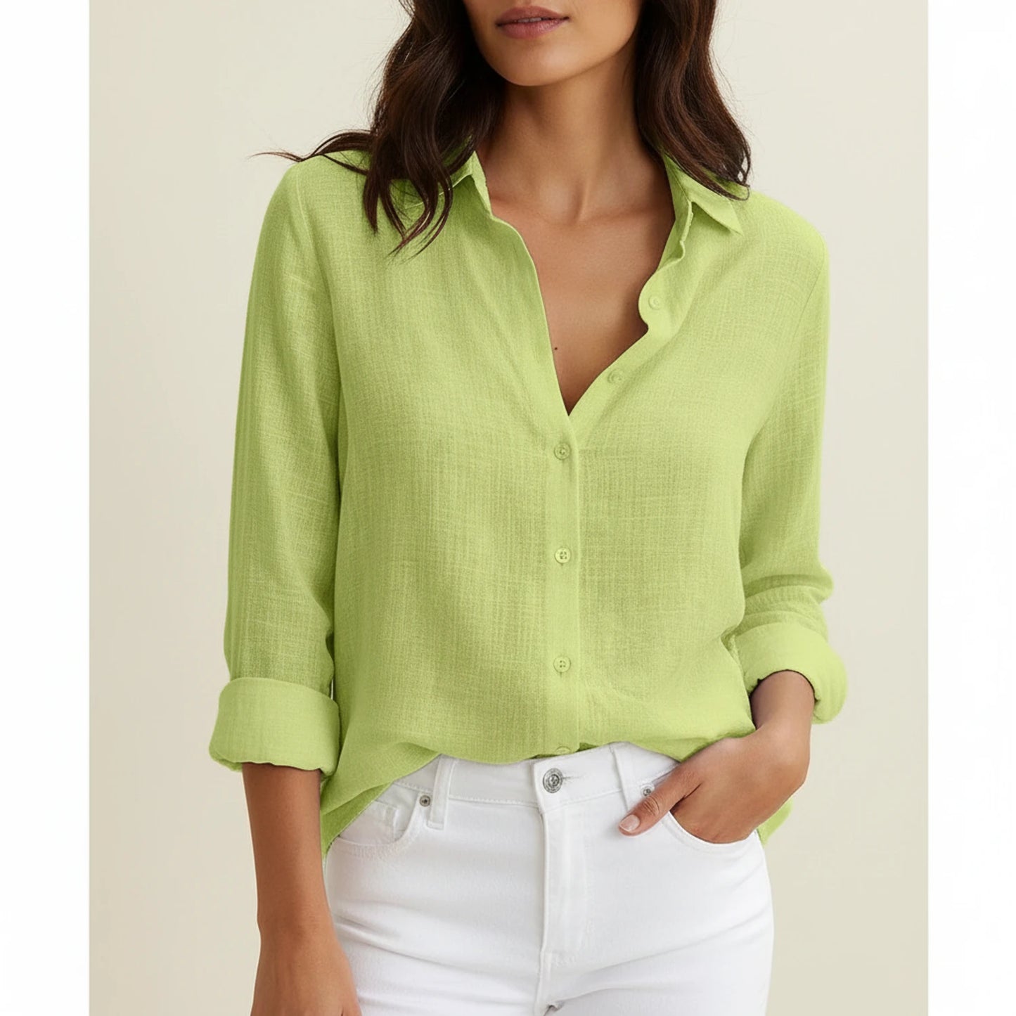 Women's Relaxed Fit Button-Down Blouse
