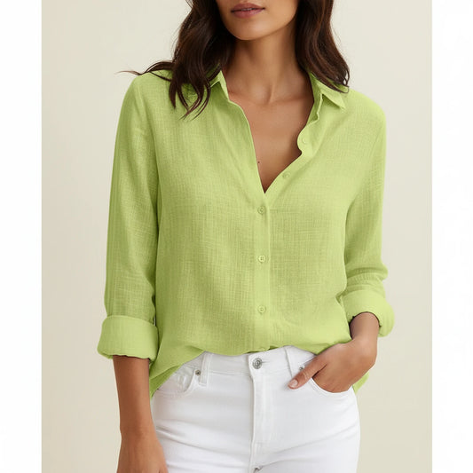 Women's Relaxed Fit Button-Down Blouse