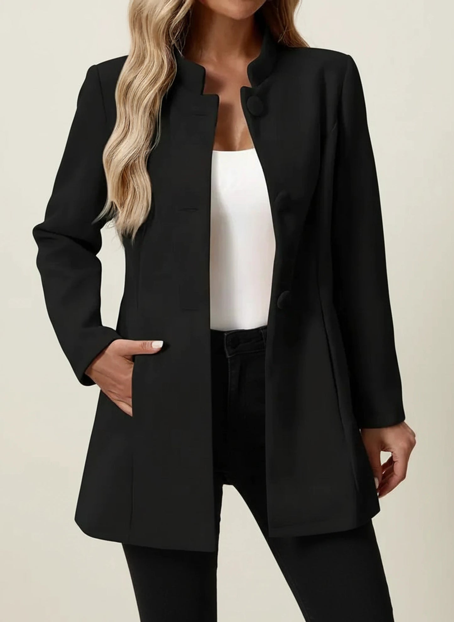 Women's Stand Collar Business Casual Blazer Coat