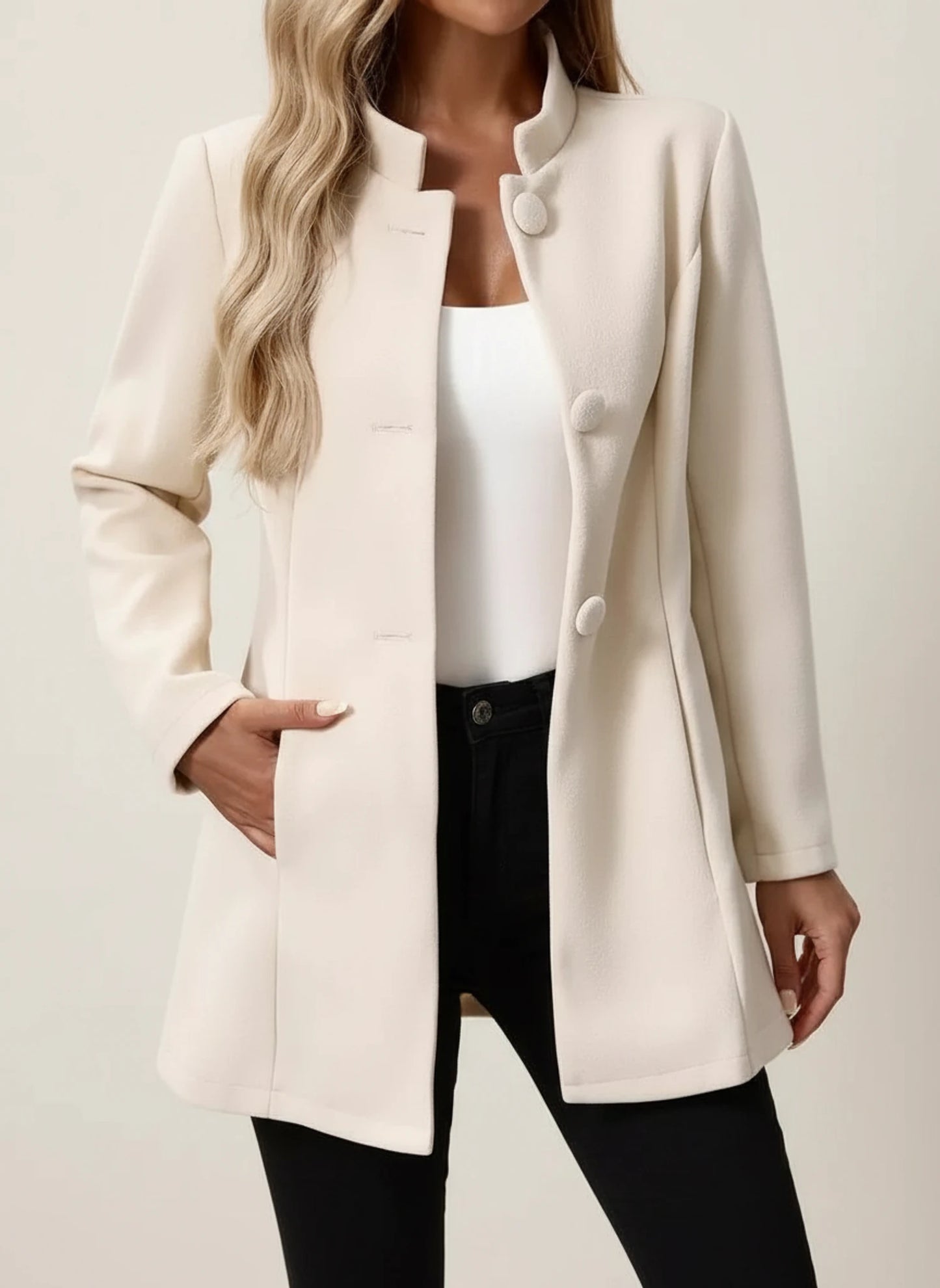 Women's Stand Collar Business Casual Blazer Coat