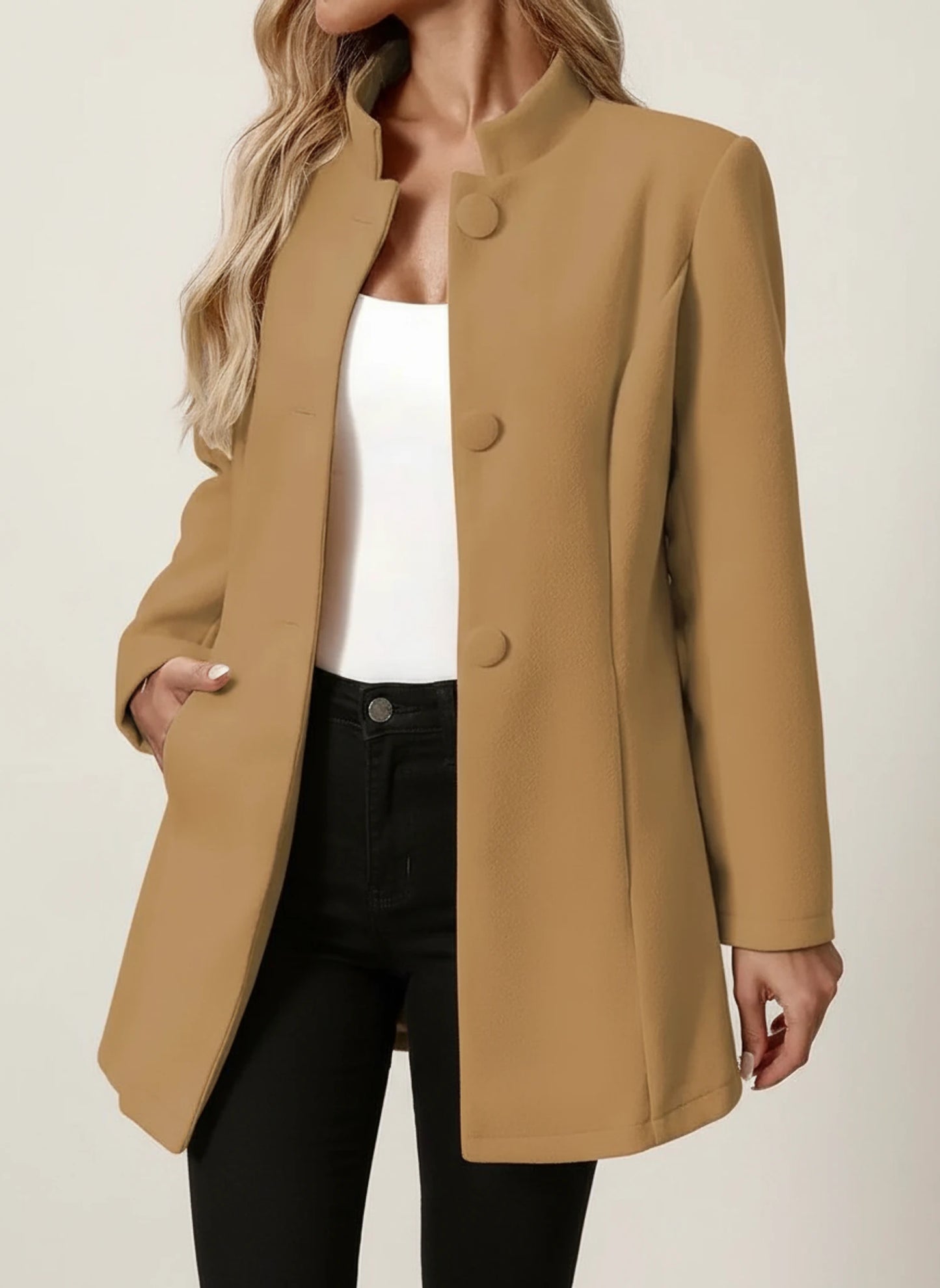 Women's Stand Collar Business Casual Blazer Coat