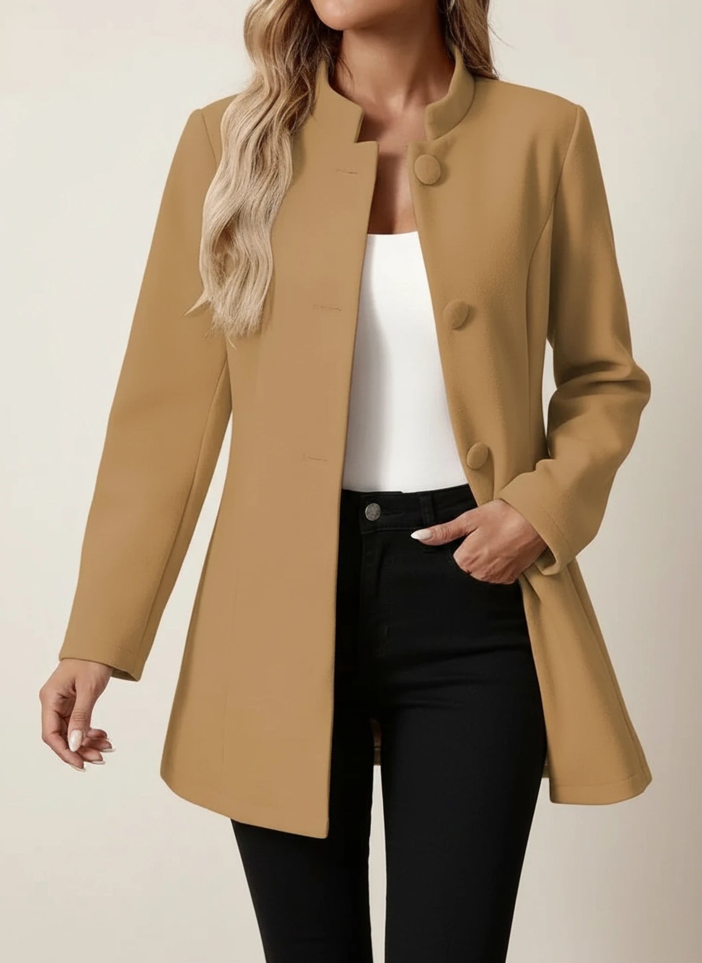 Women's Stand Collar Business Casual Blazer Coat