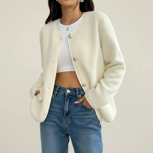 Women's Round Neck Cardigan Jacket