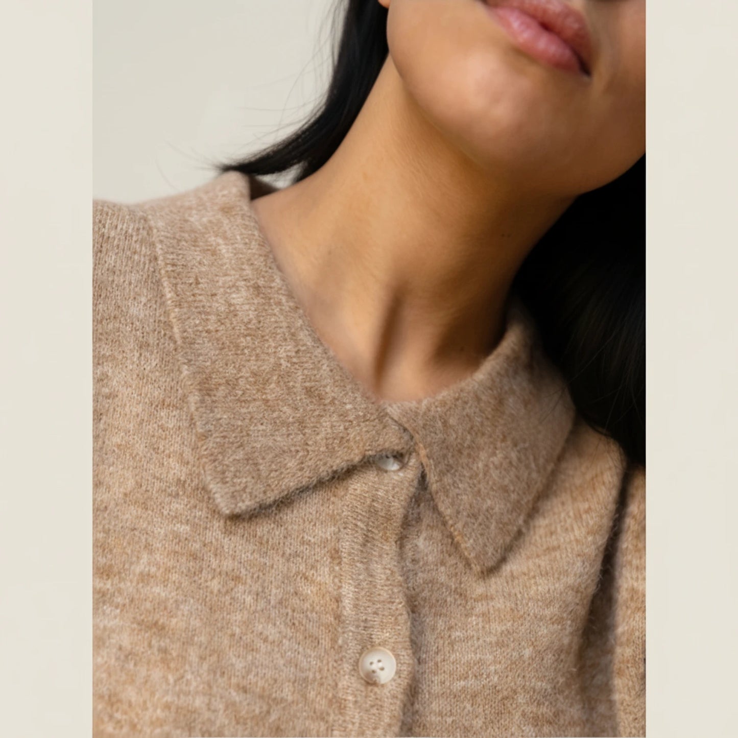 Women's Collared Winter Cardigan Sweater