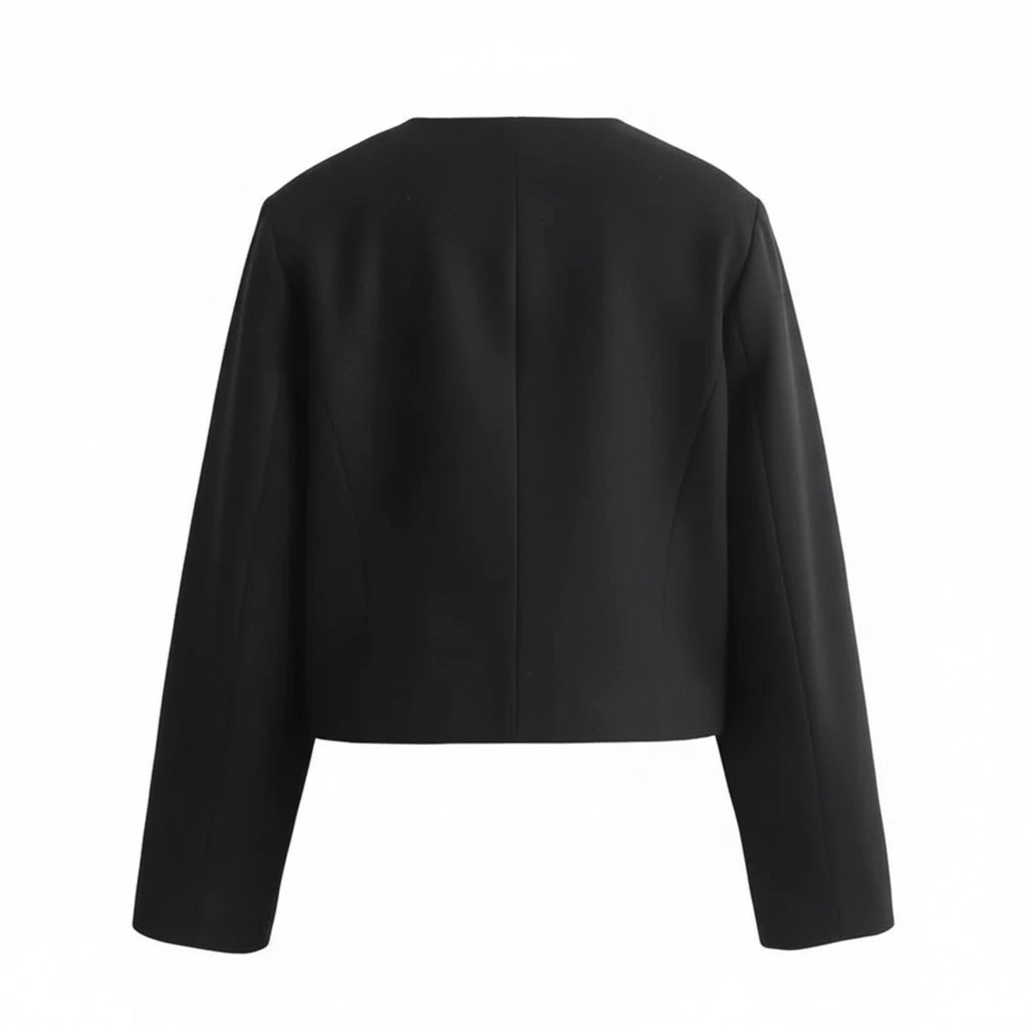 Women's Collarless Cropped Blazer Jacket