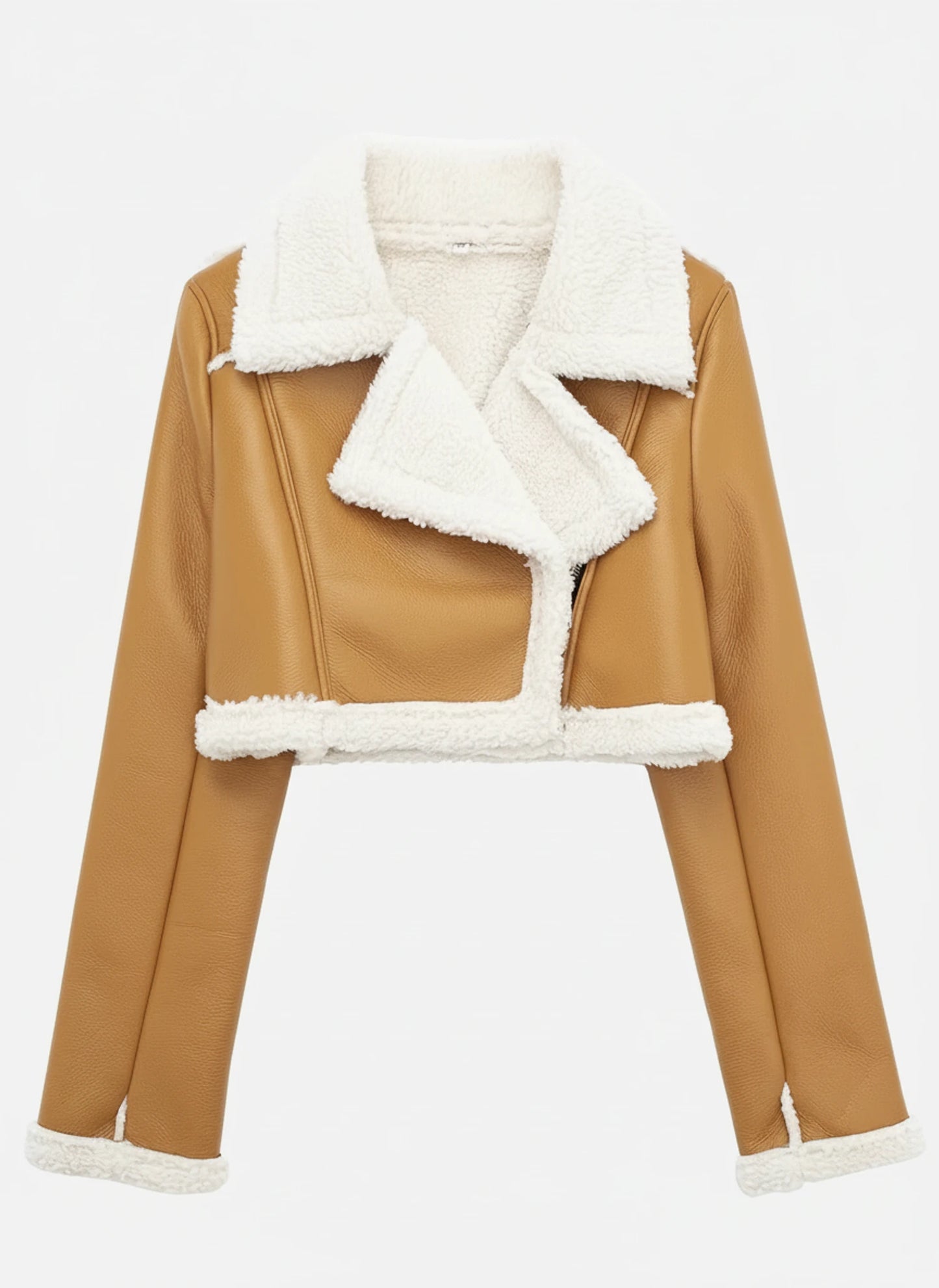 Women's Cropped Shearling Aviator Jacket