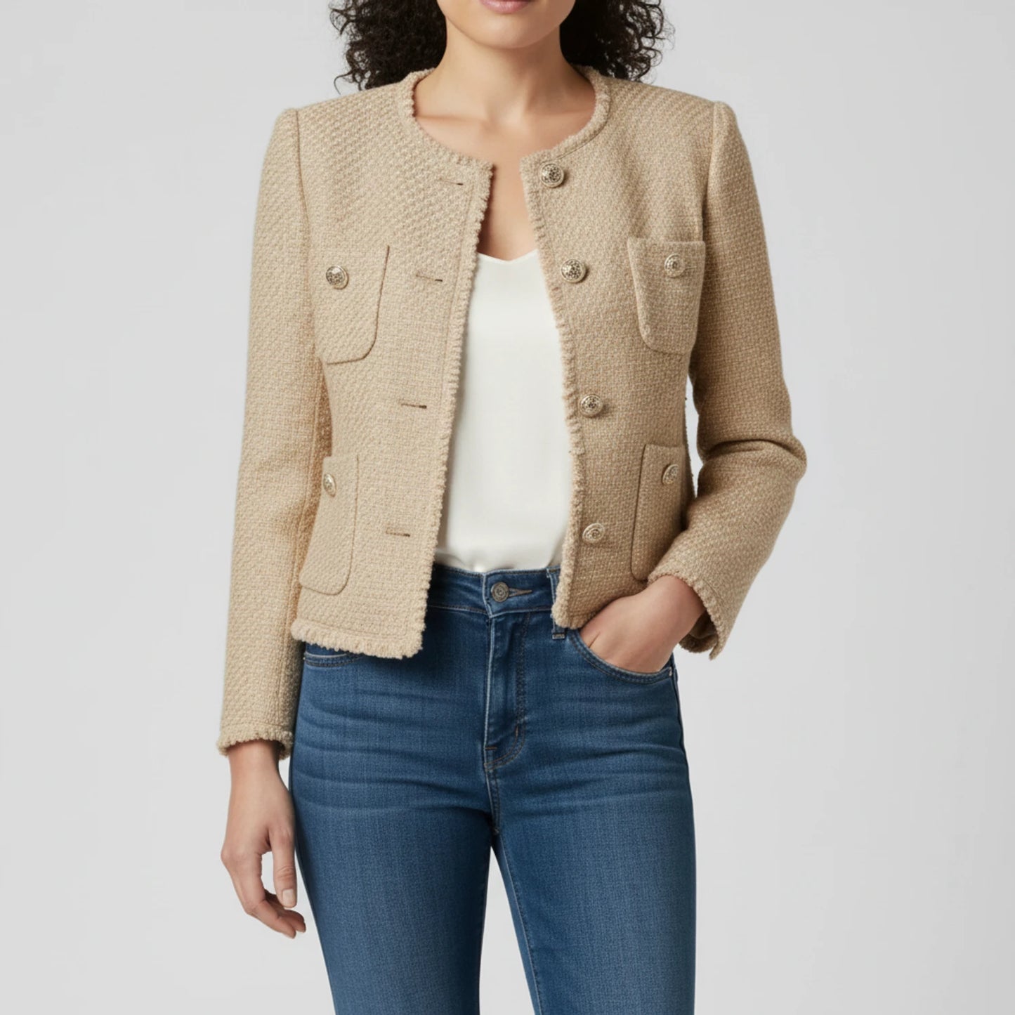 Women's Cropped Tweed Jacket image