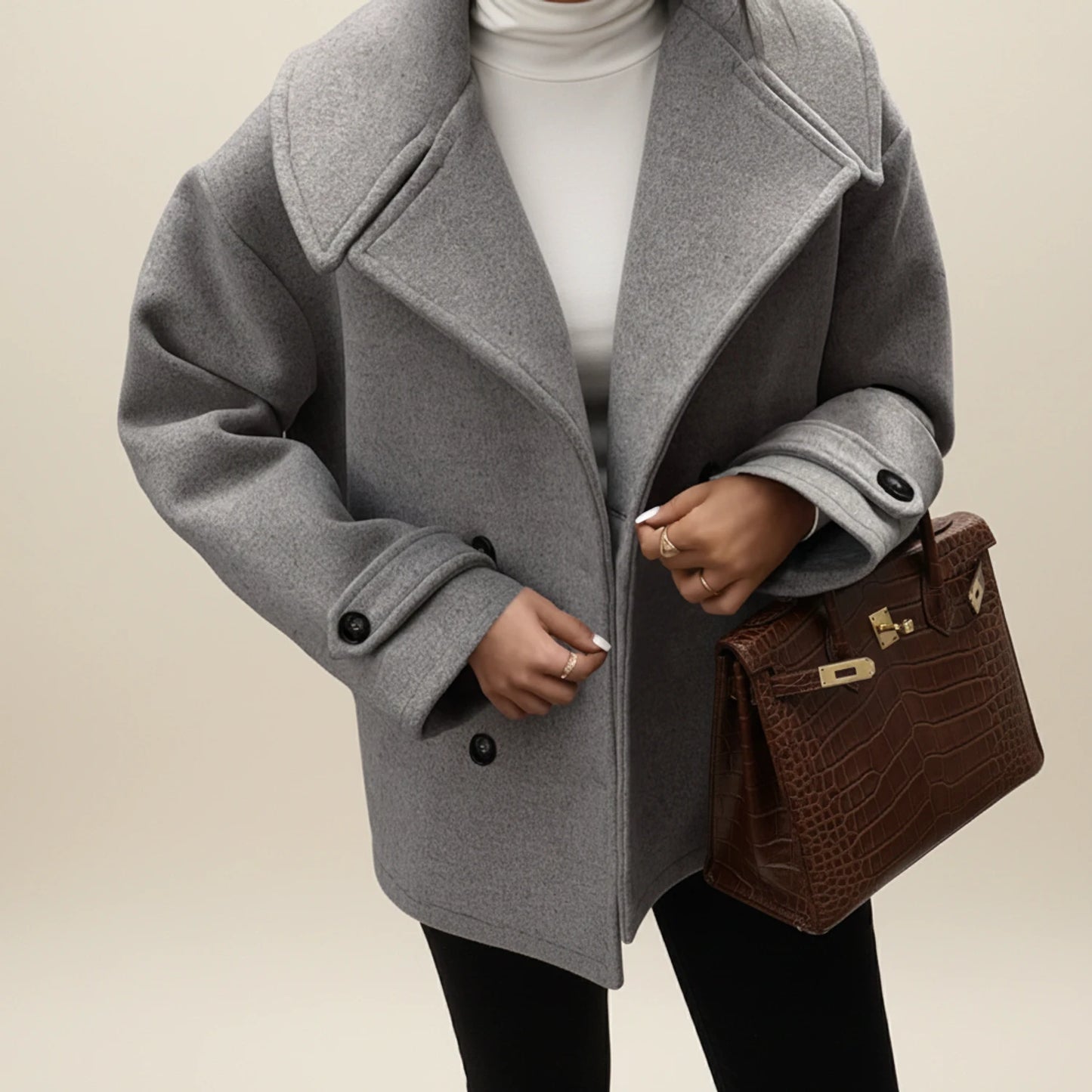 Women's Double Breasted Winter Pea Coat