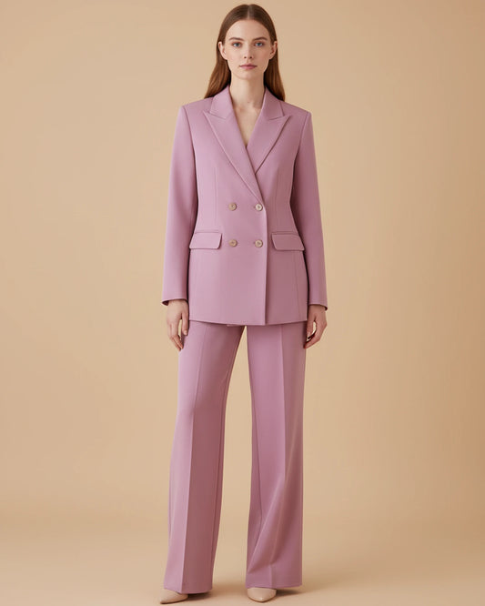 Women's Formal Double-Breasted Pant Suit