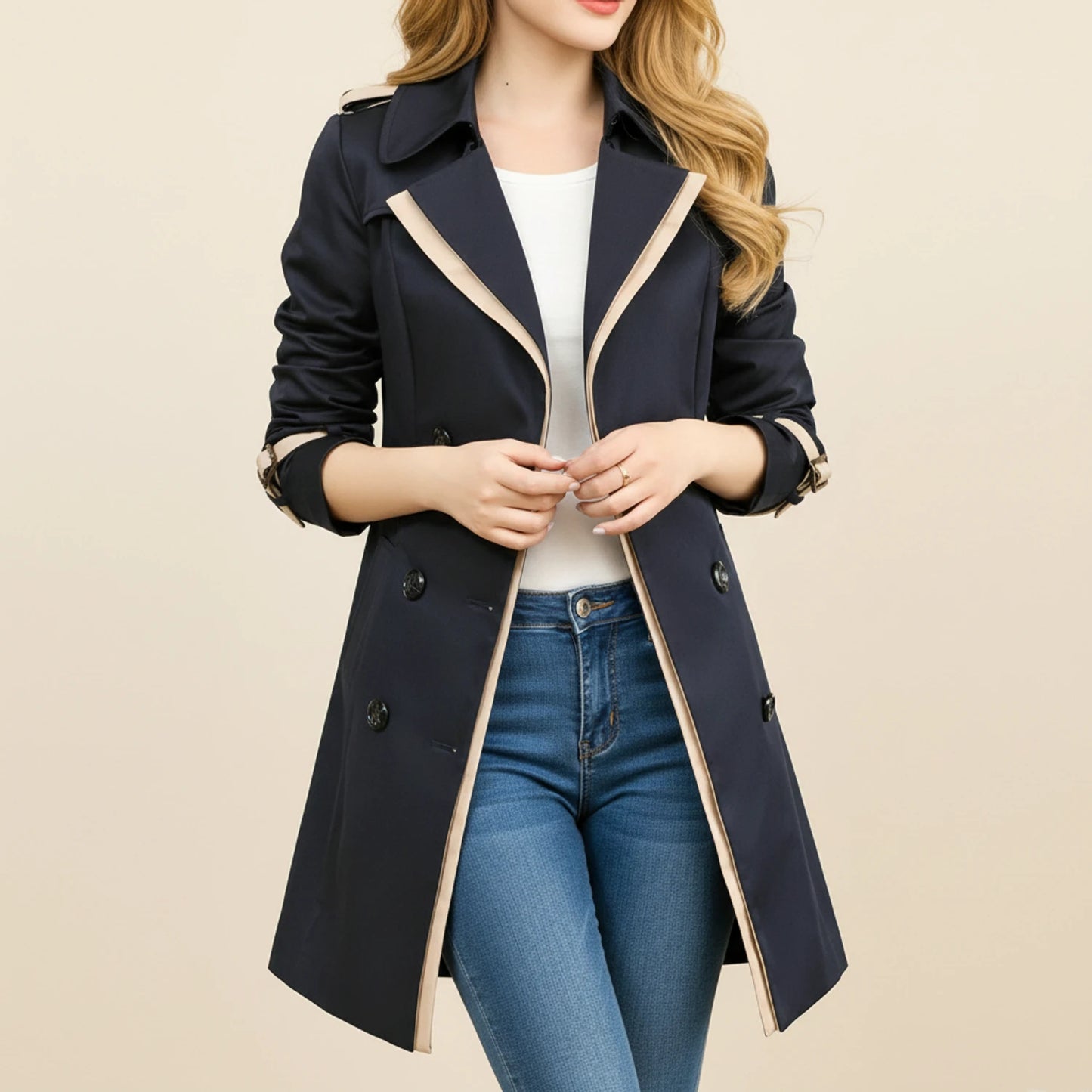 Women's Double-Breasted Trench Coat