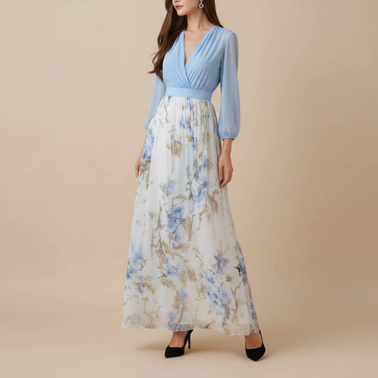 Women's Floral A-Line Maxi Dress