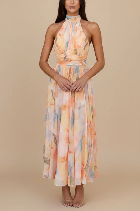 Women's Floral A-Line Maxi Dress