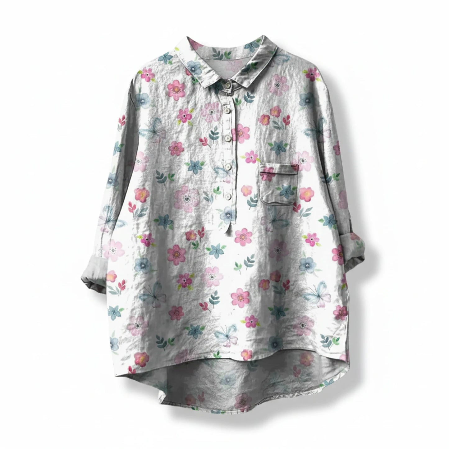 Women's Floral Button-Down Blouse