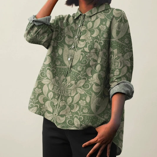 Women's Floral Button-Down Blouse