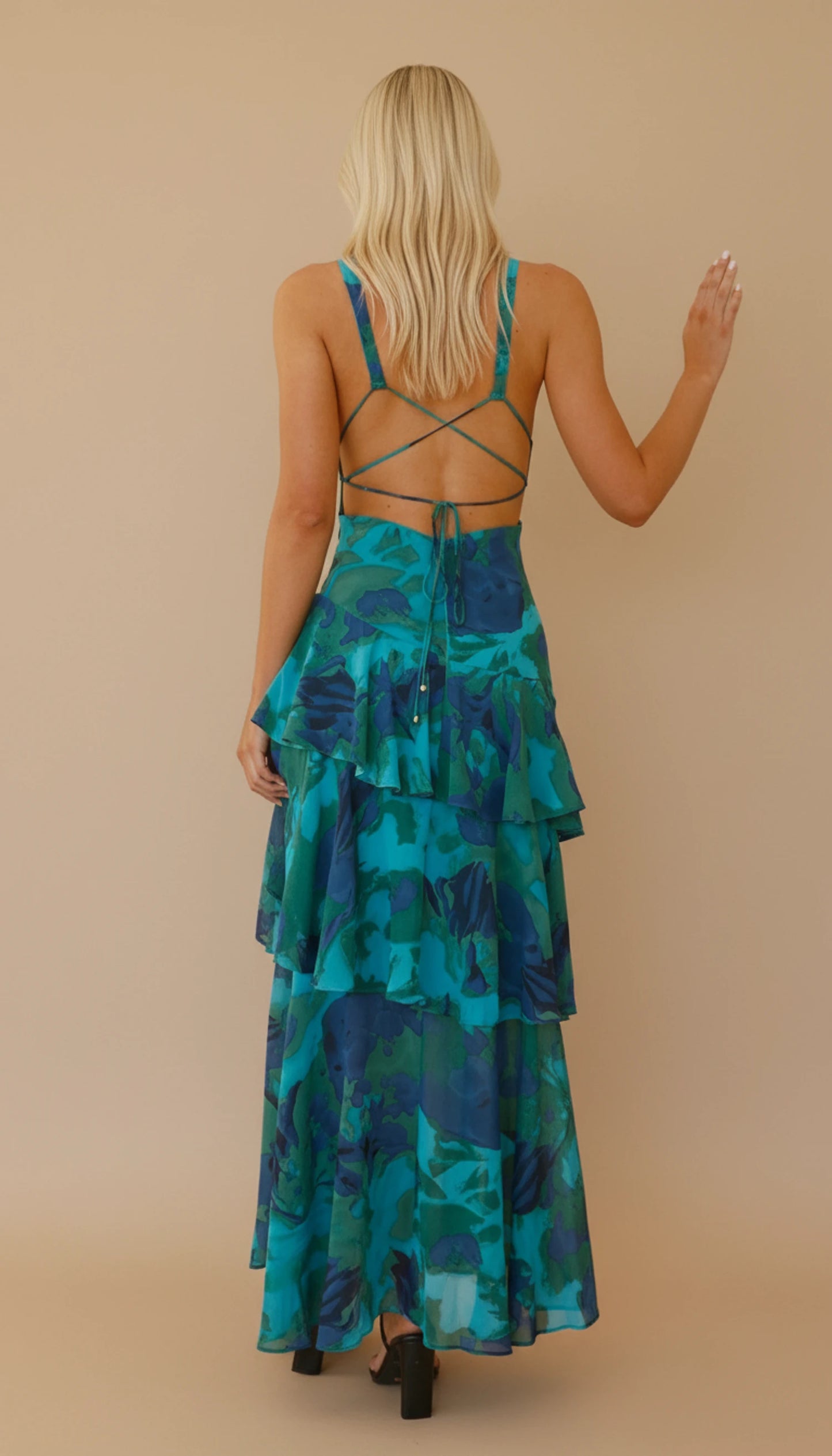 Women's Floral V-Neck Maxi Dress