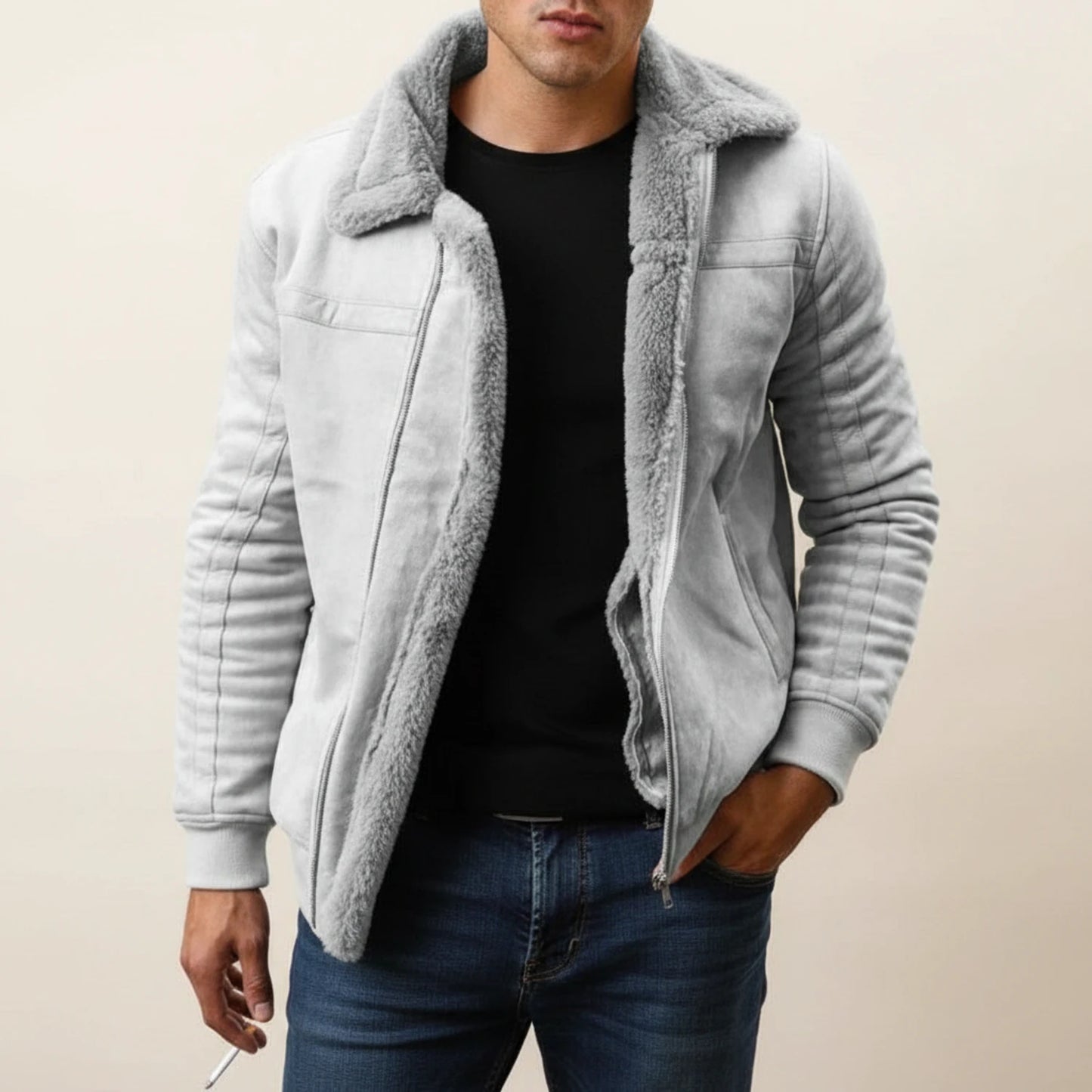 Men's Warm Fur Collar Jacket
