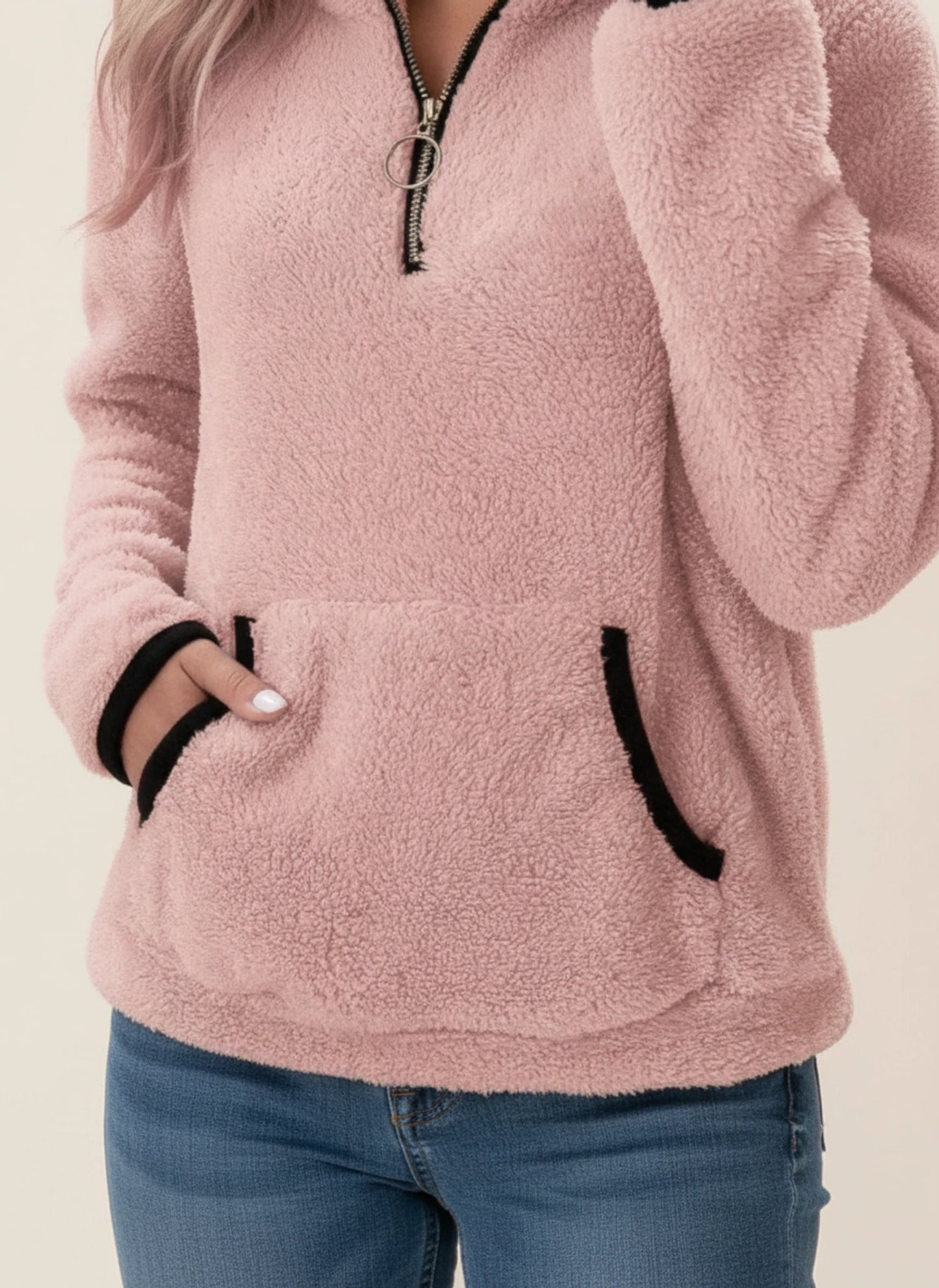 Women's Half-Zip Teddy Pullover Sweater