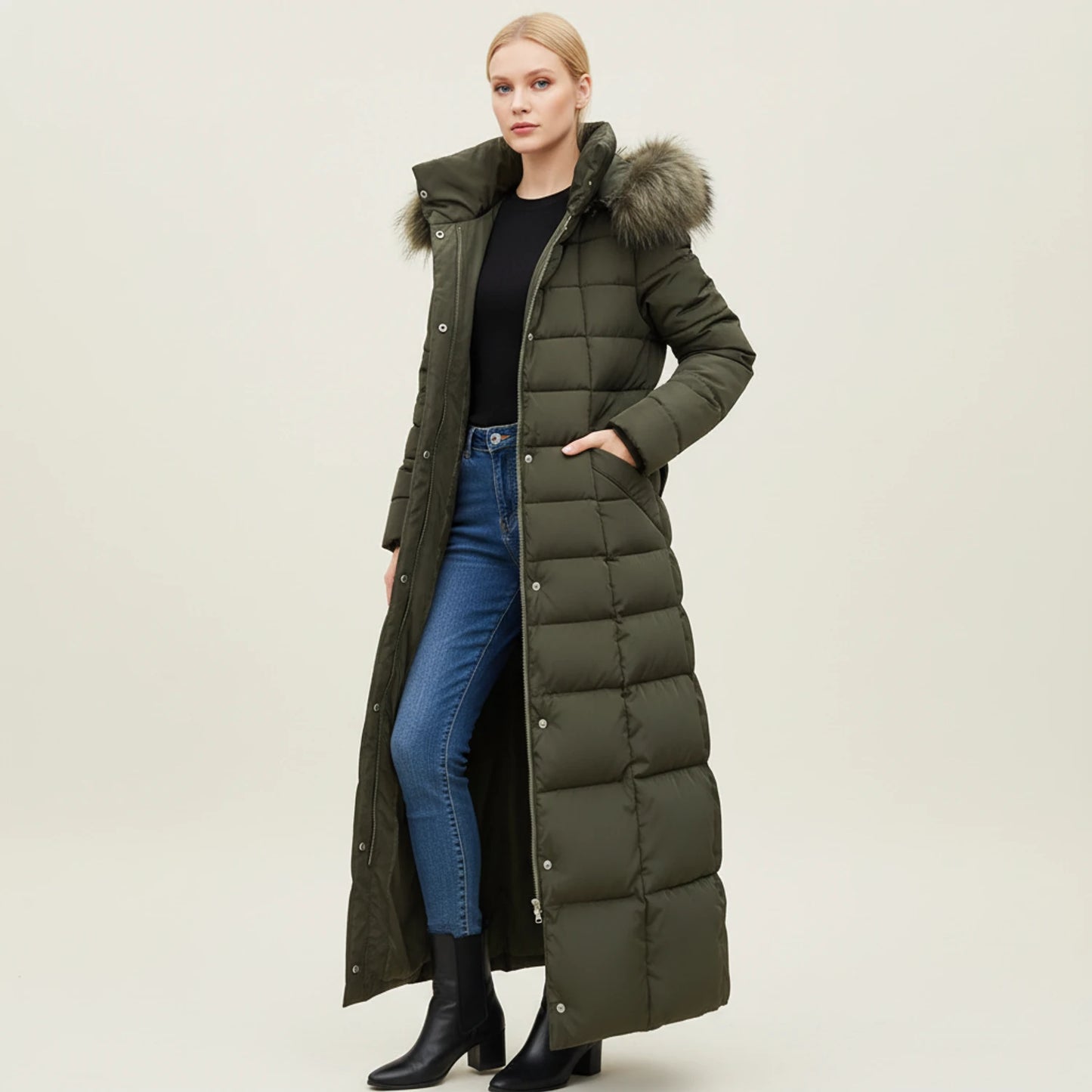 Women's Hooded Puffer Winter Jacket