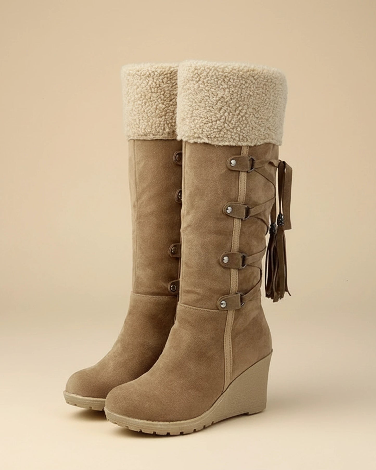 Women's Knee-High Winter Wedge Boots