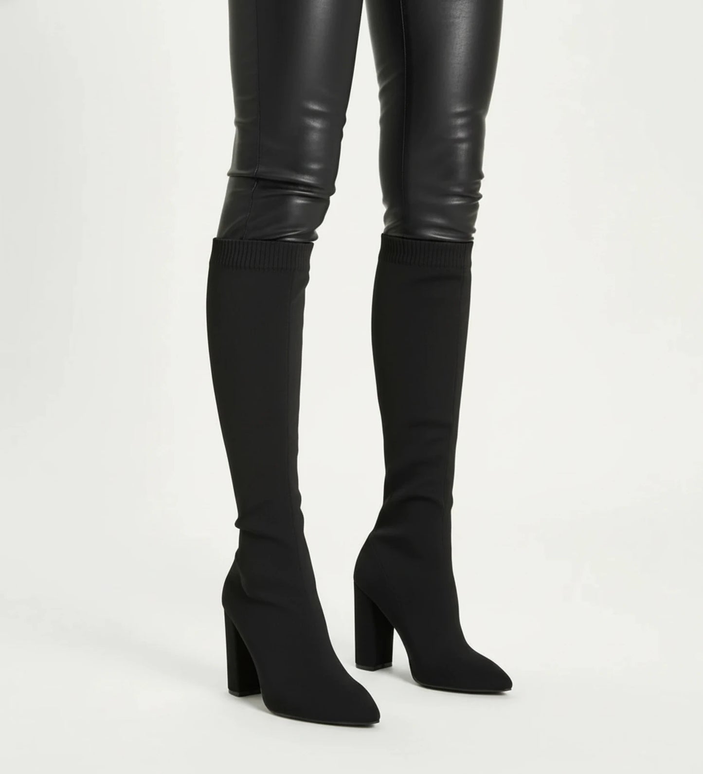 Women's Knit Knee High Heel Boots image