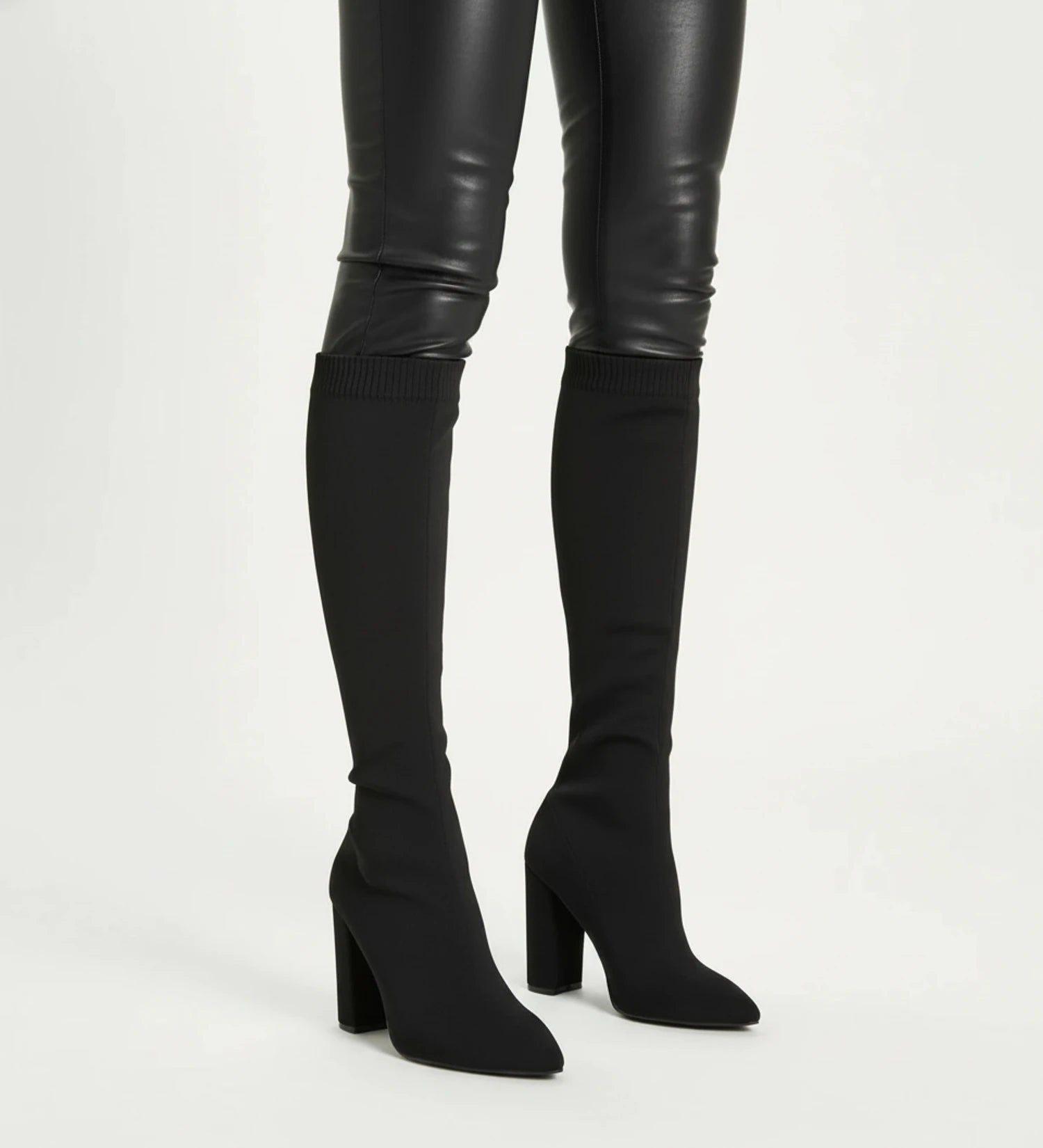 Women's Knit Knee High Heel Boots image