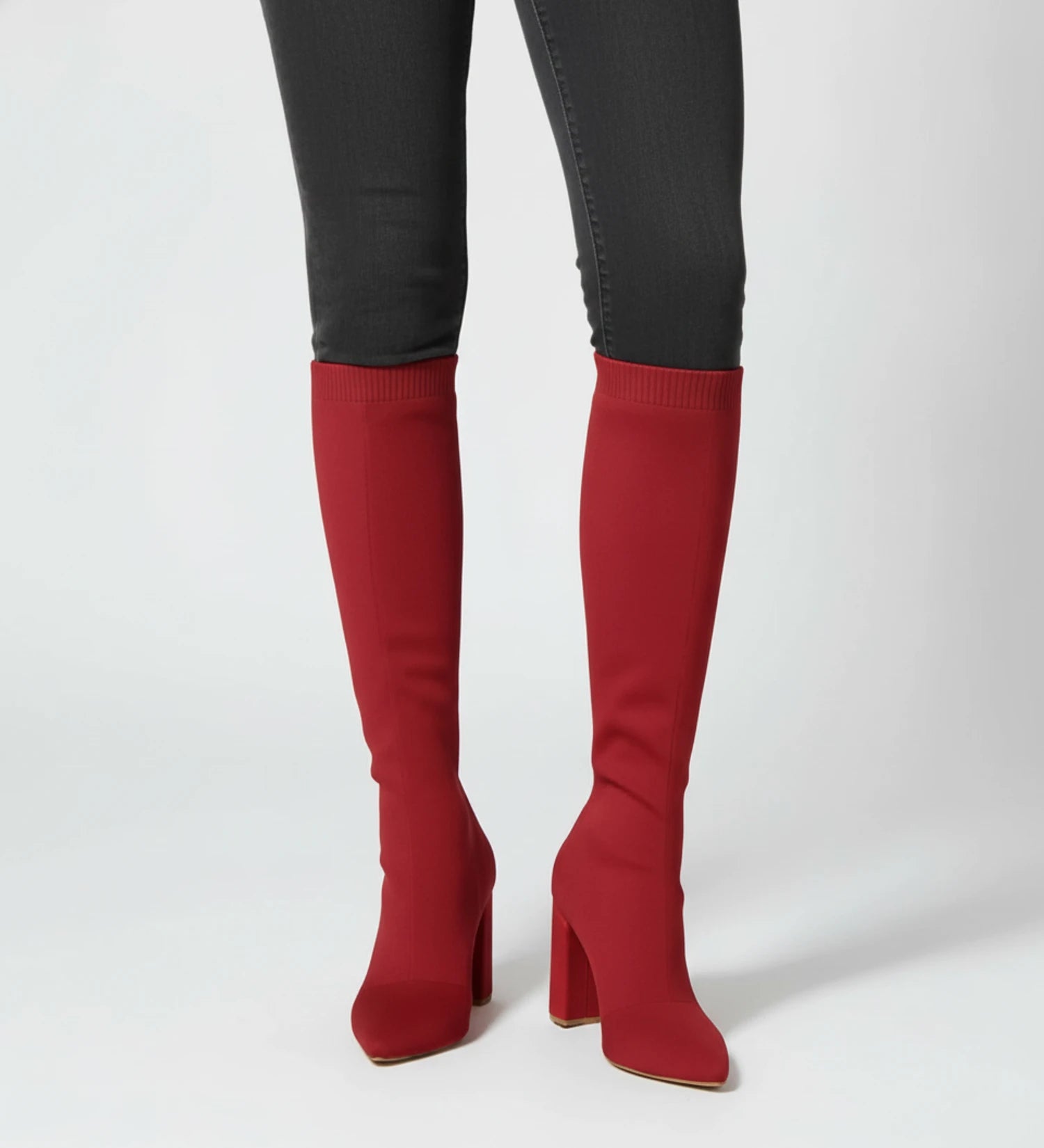 Women's Knit Knee High Heel Boots image