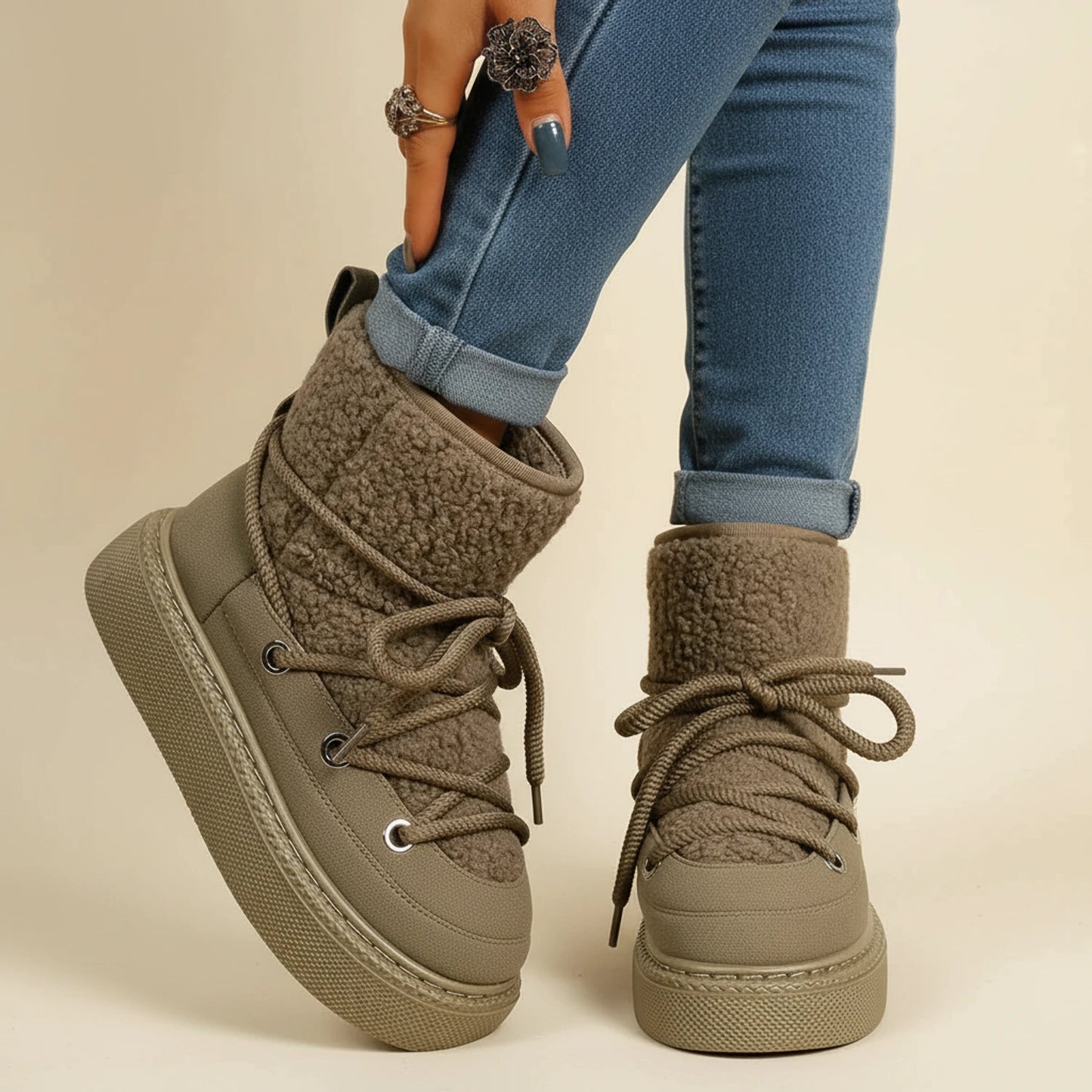 Women's Lace-Up Ankle Winter Boots