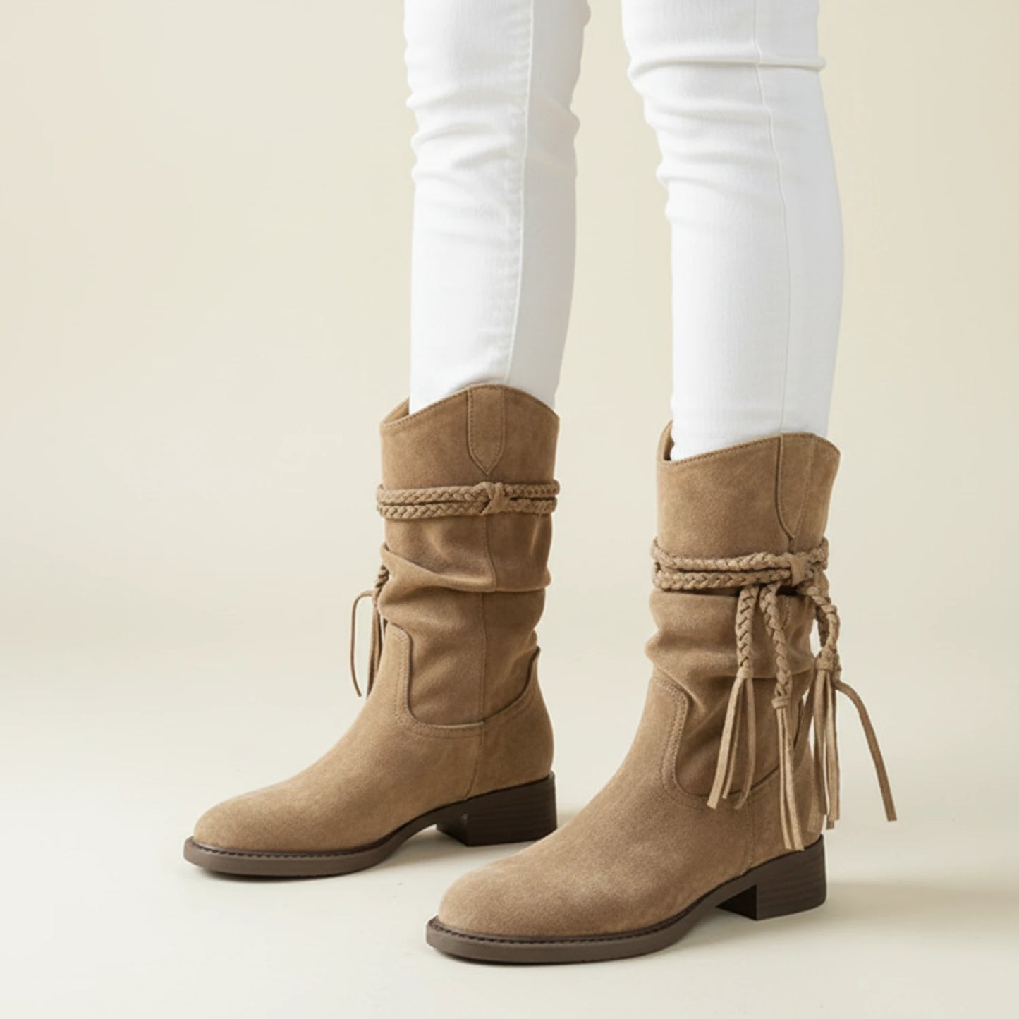 Women's Suede Style Slouch Mid-Calf Boots