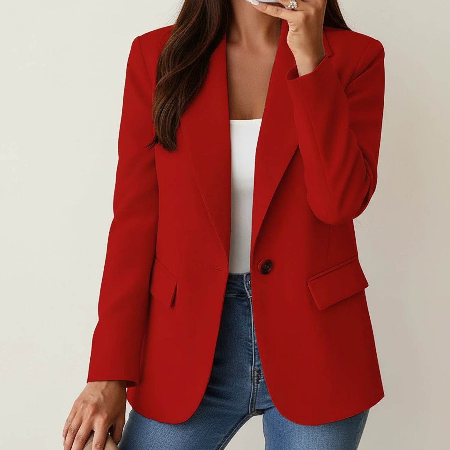 Women's One-Button Blazer Jacket