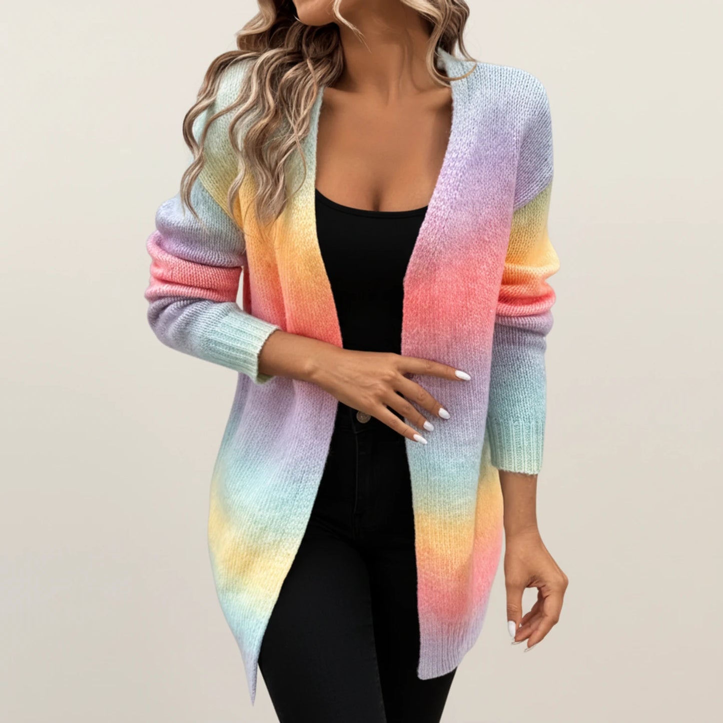 Women's Open-Front Long Cardigan Sweater