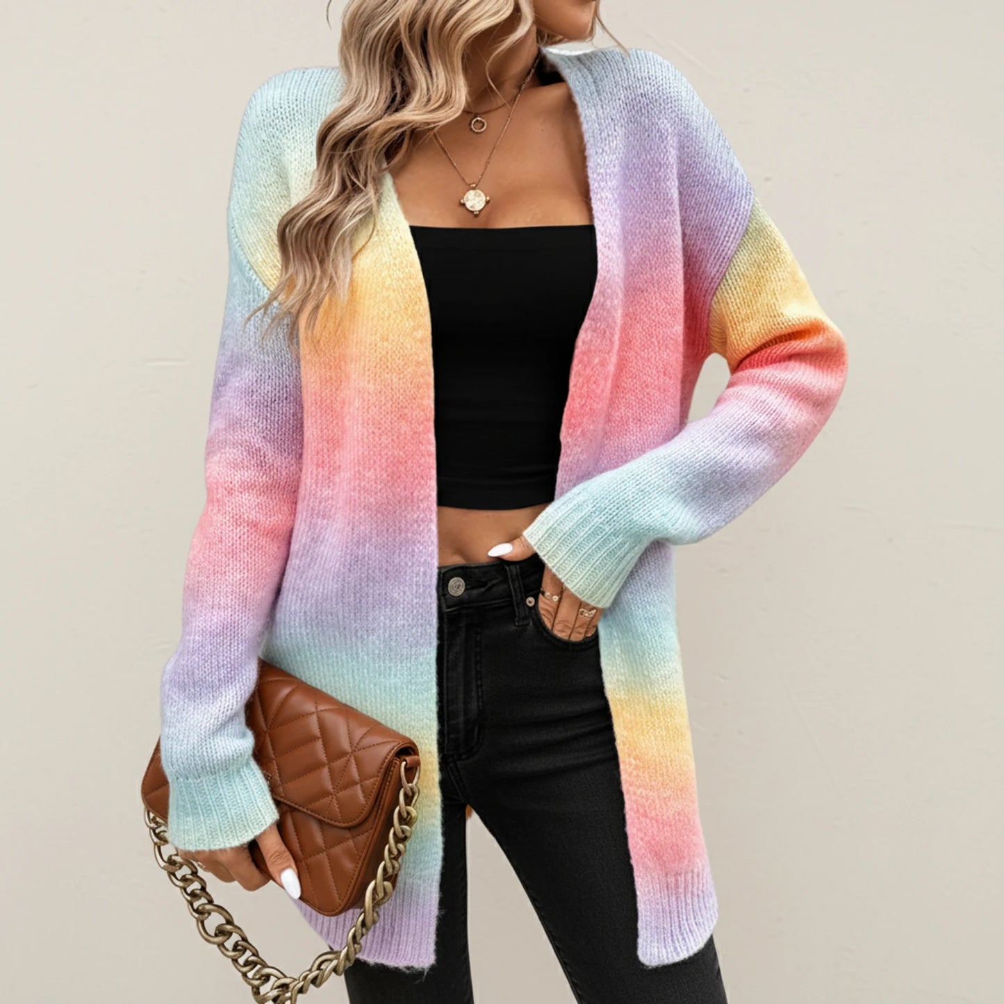 Women's Open-Front Long Cardigan Sweater