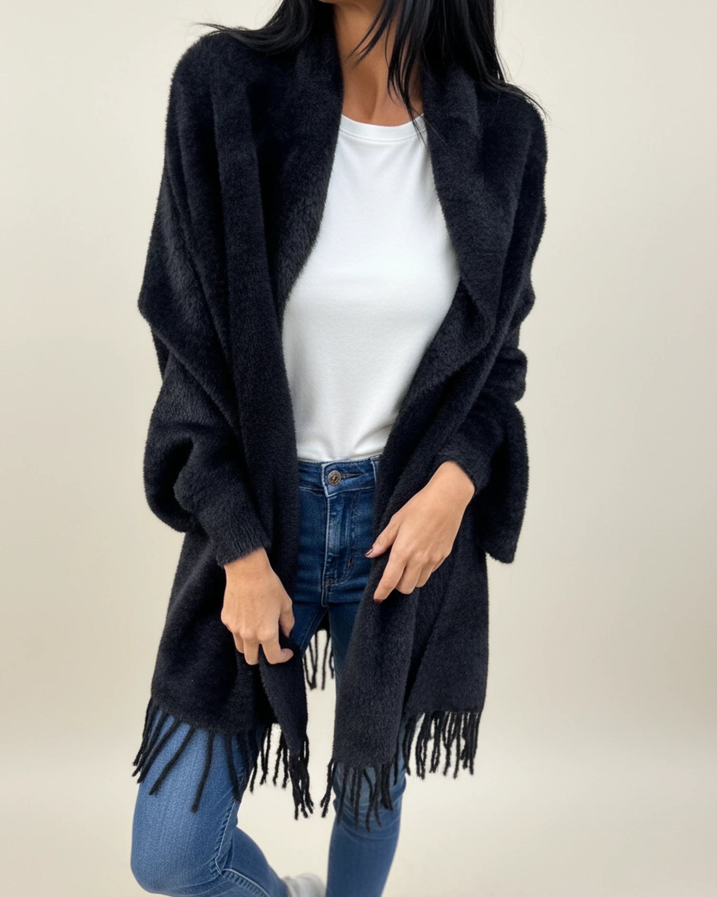 Women's Relaxed Fit Open Front Winter Cardigan