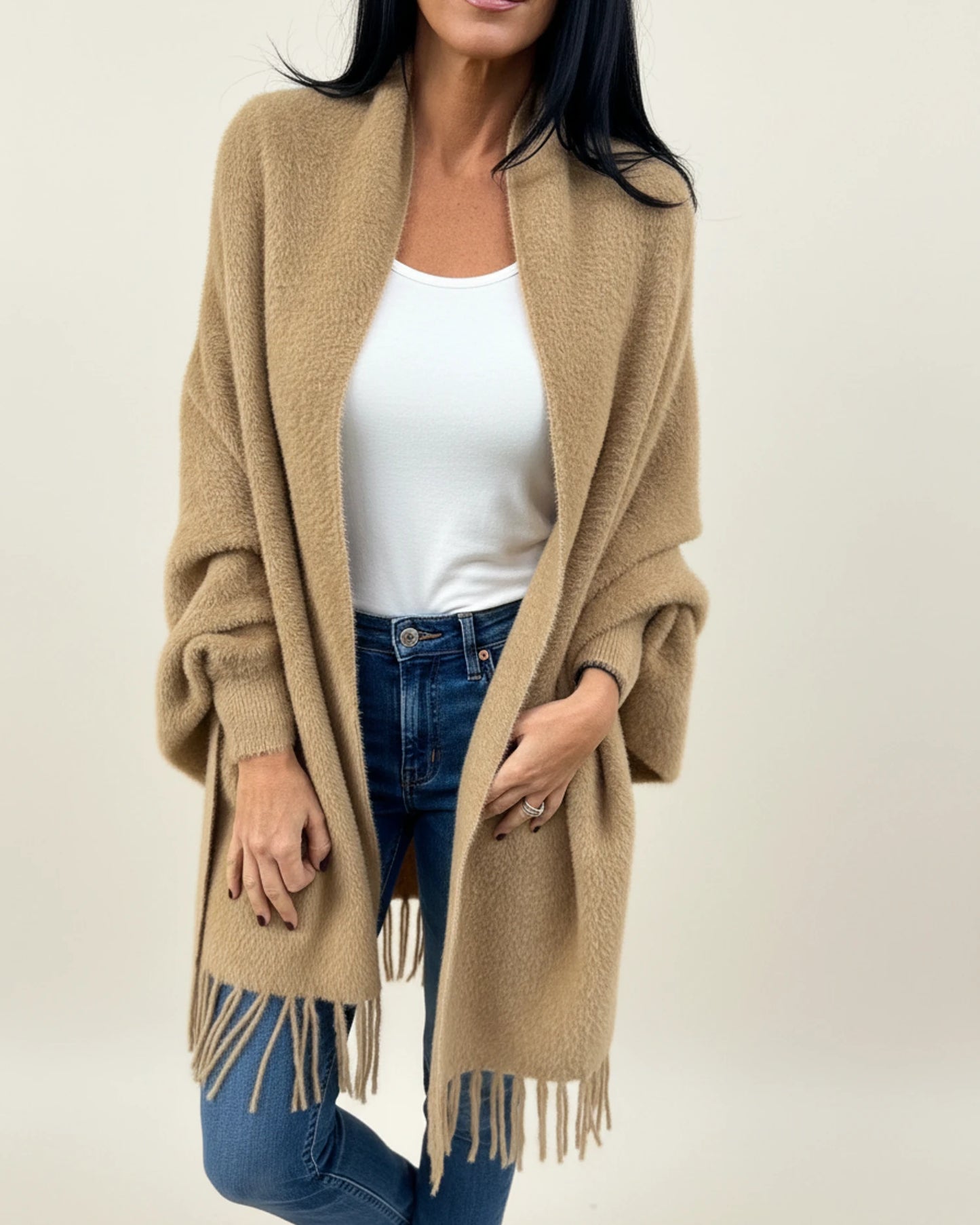 Women's Relaxed Fit Open Front Winter Cardigan