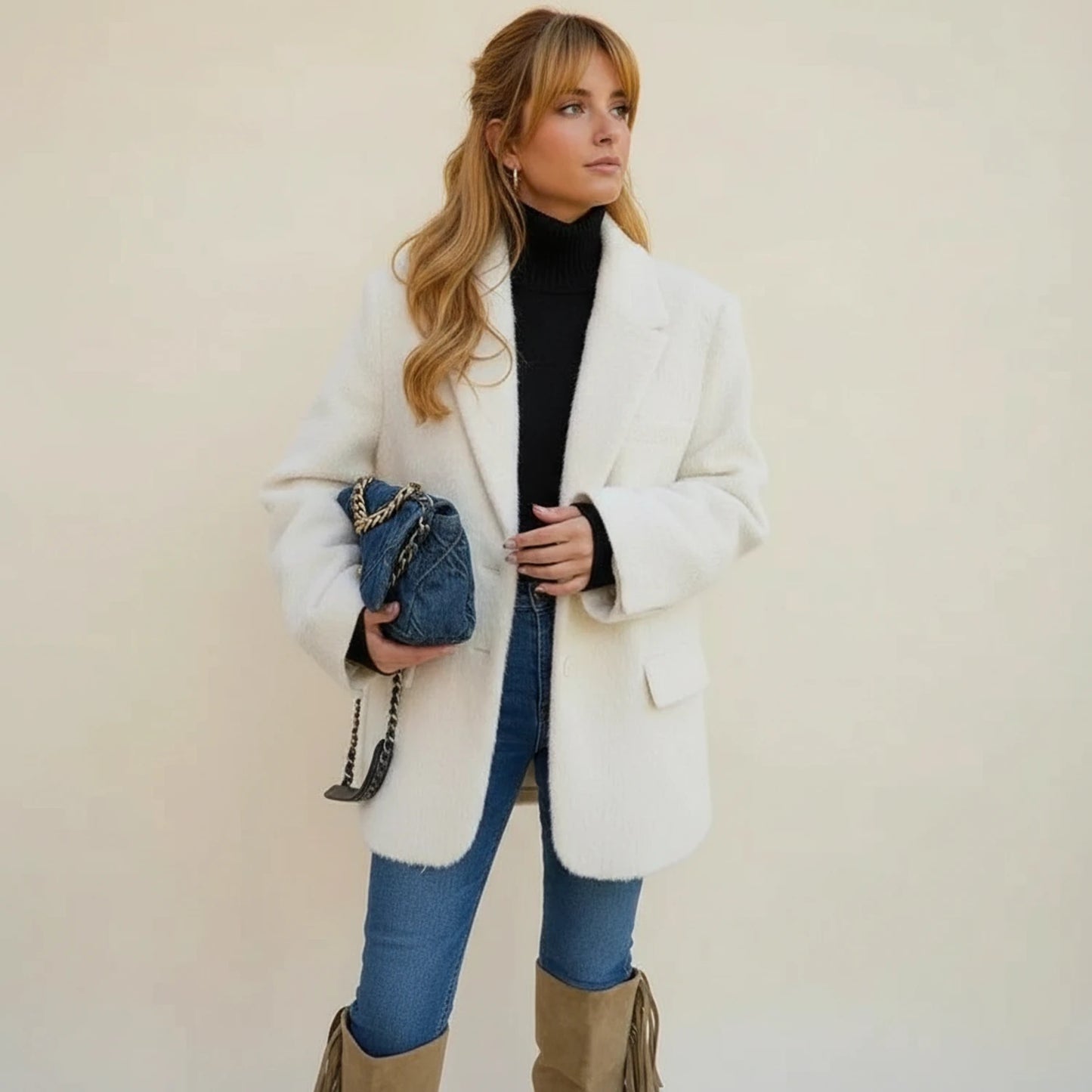 Women's Oversized Teddy Blazer Jacket