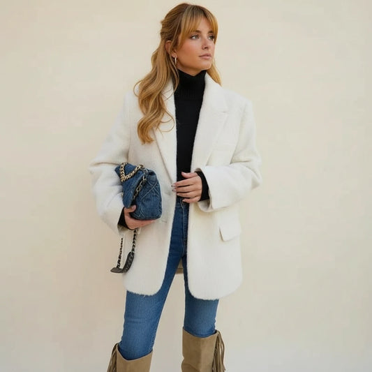 Women's Oversized Teddy Blazer Jacket