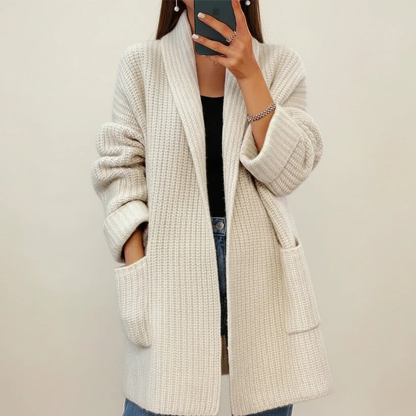 Women's Oversized Open Front Cardigan