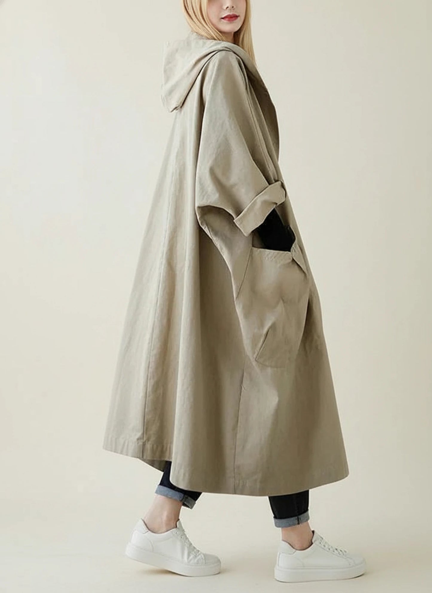 Women's Waterproof Hooded Trench Coat