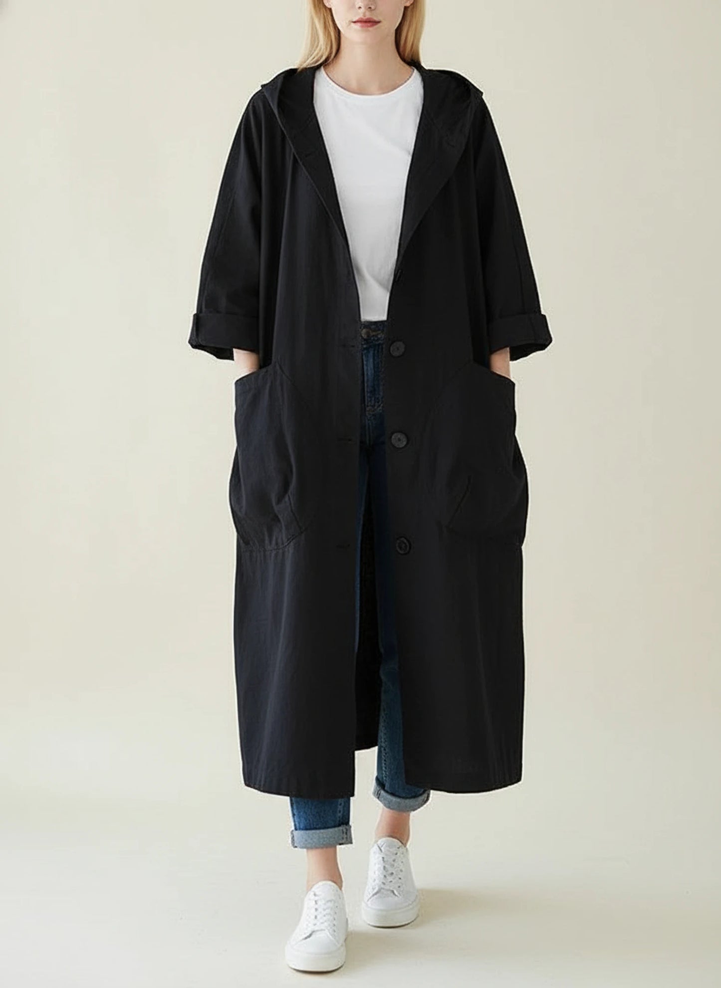 Women's Waterproof Hooded Trench Coat