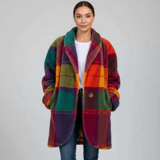 Women's Oversized Plaid Jacket image