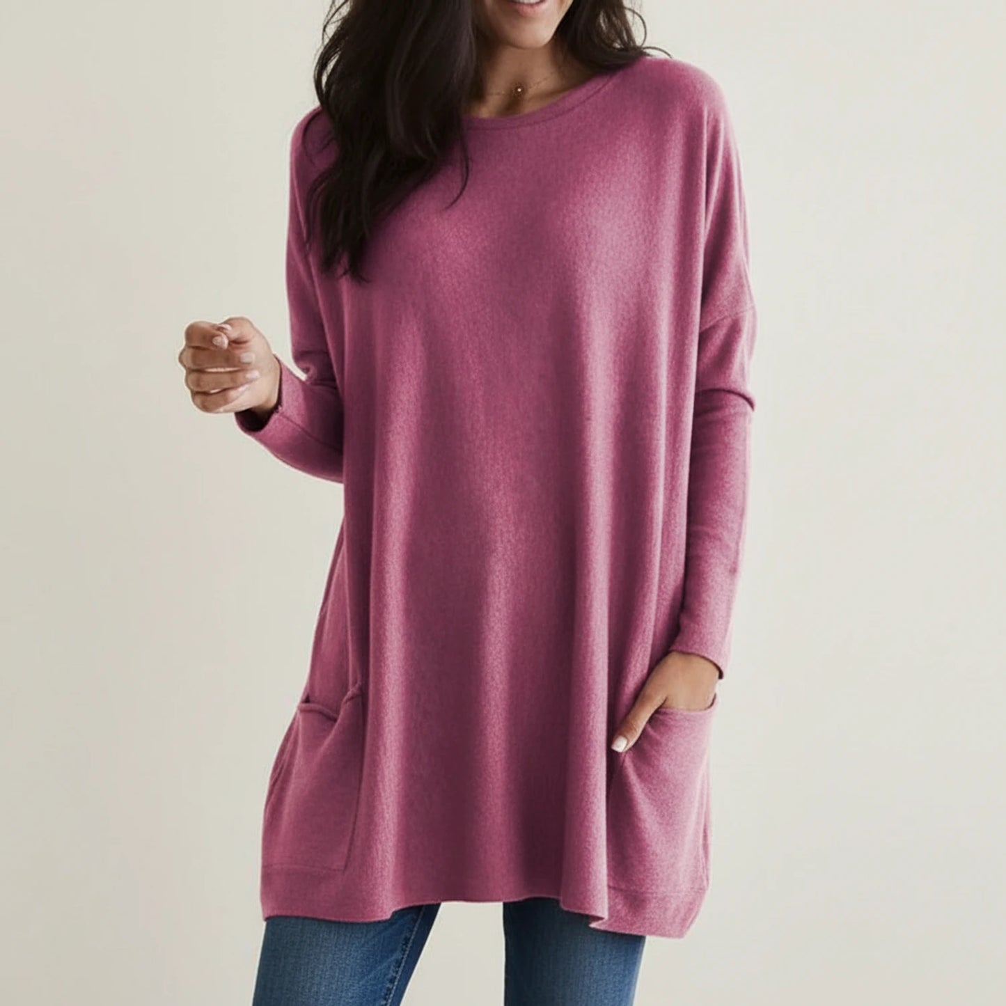 Women's Oversized Sweater Dress with Pockets