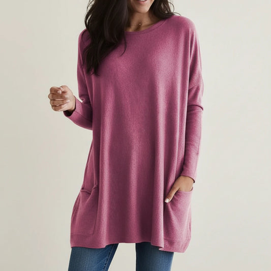 Women's Oversized Sweater Dress with Pockets