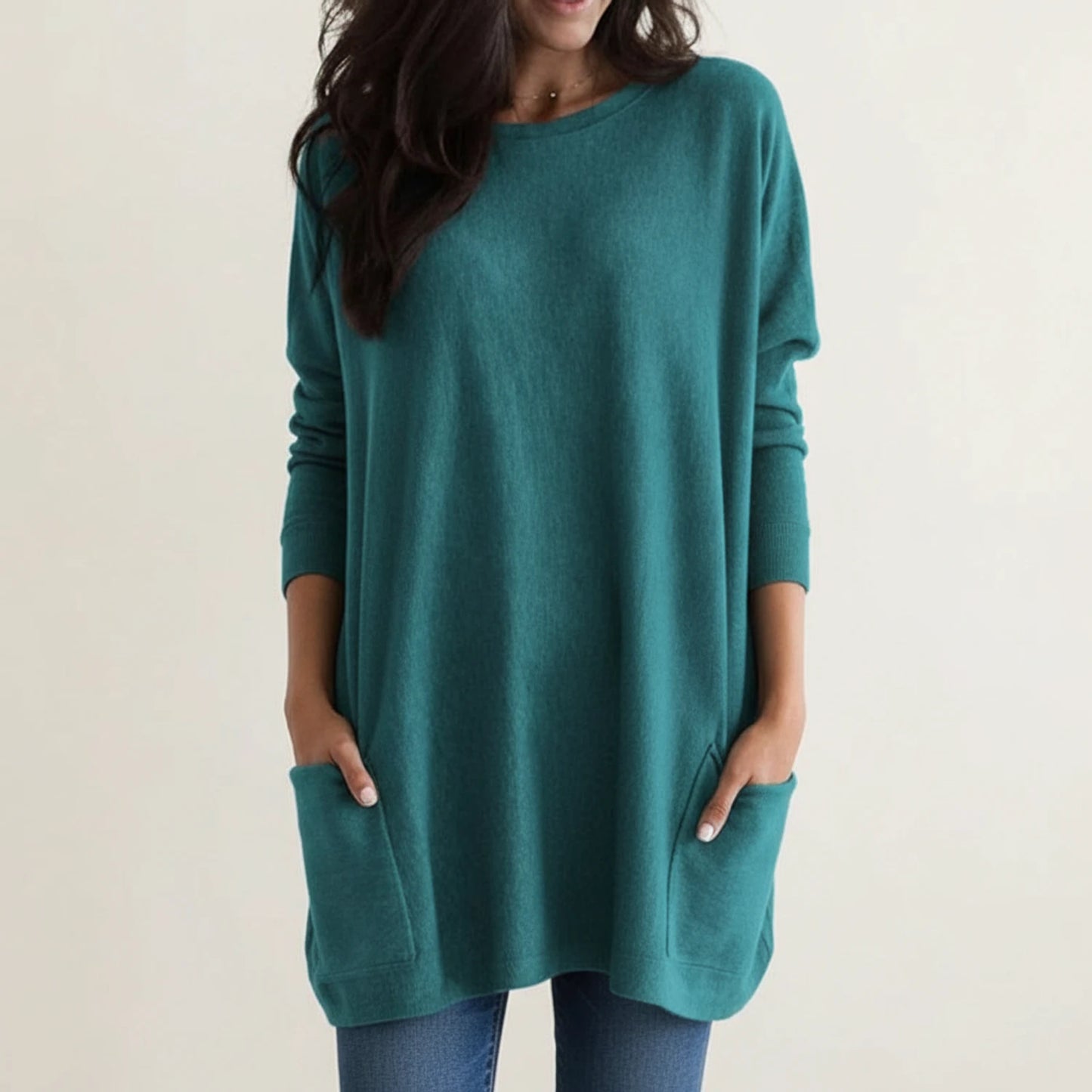 Women's Oversized Sweater Dress with Pockets