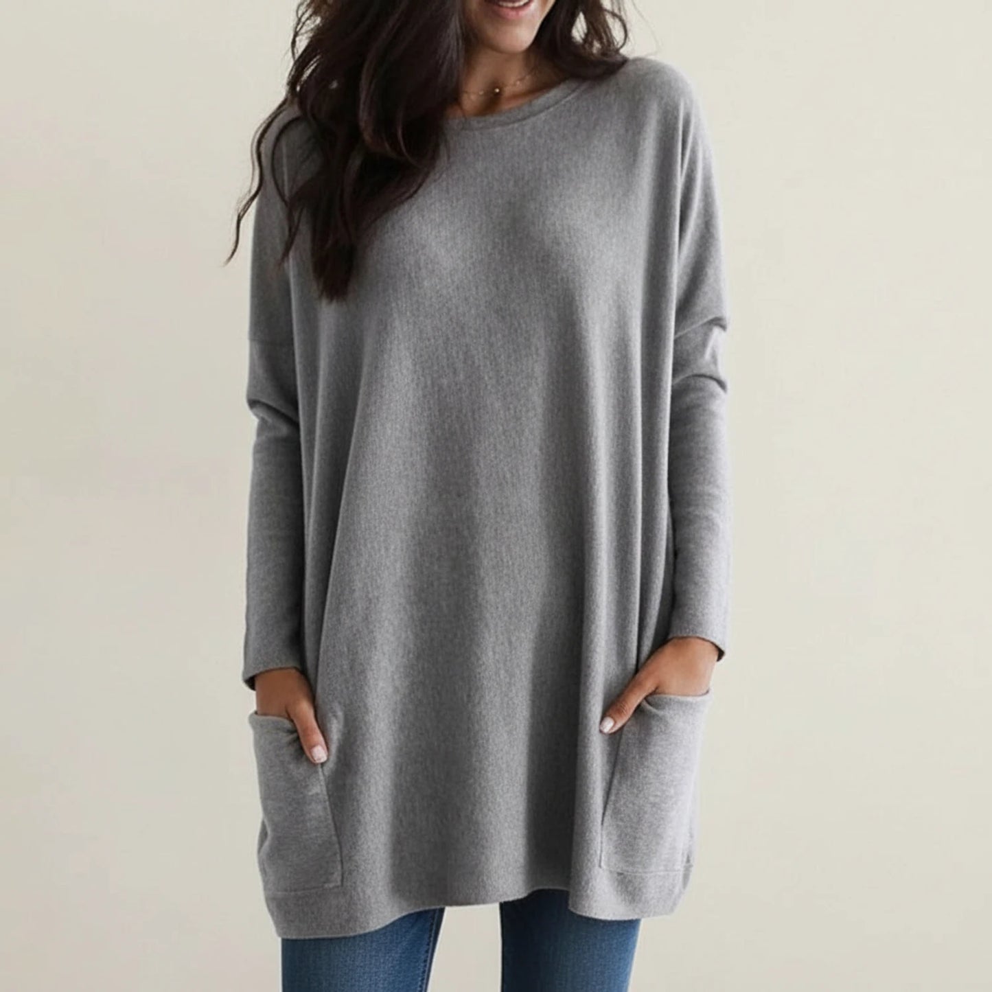 Women's Oversized Sweater Dress with Pockets